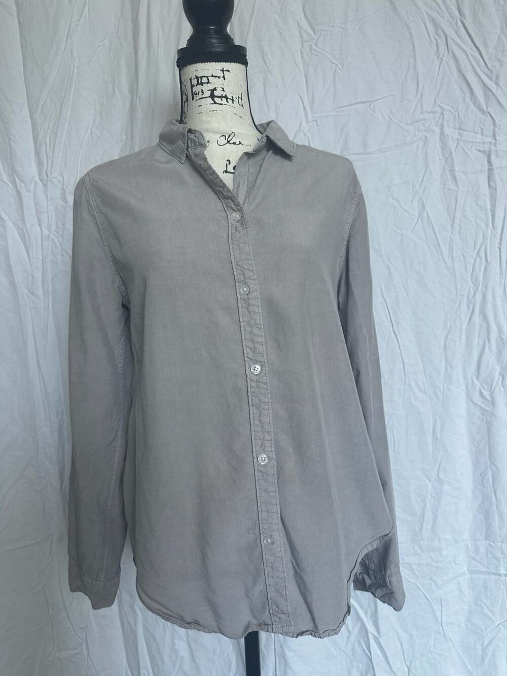 Thread & Supply Women's Taupe Long Sleeve Button-Down Shirt